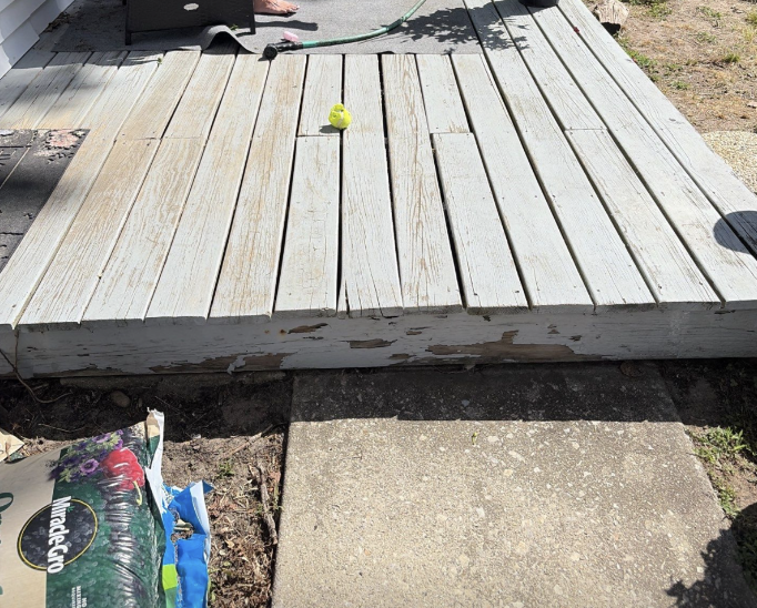 Refinished composite deck after restoration